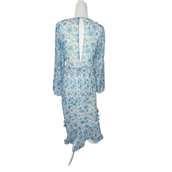 TopShop Women's V-Neck Pleated Assymetrical Hemline Maxi Dress Size 12 - Picture 6 of 16